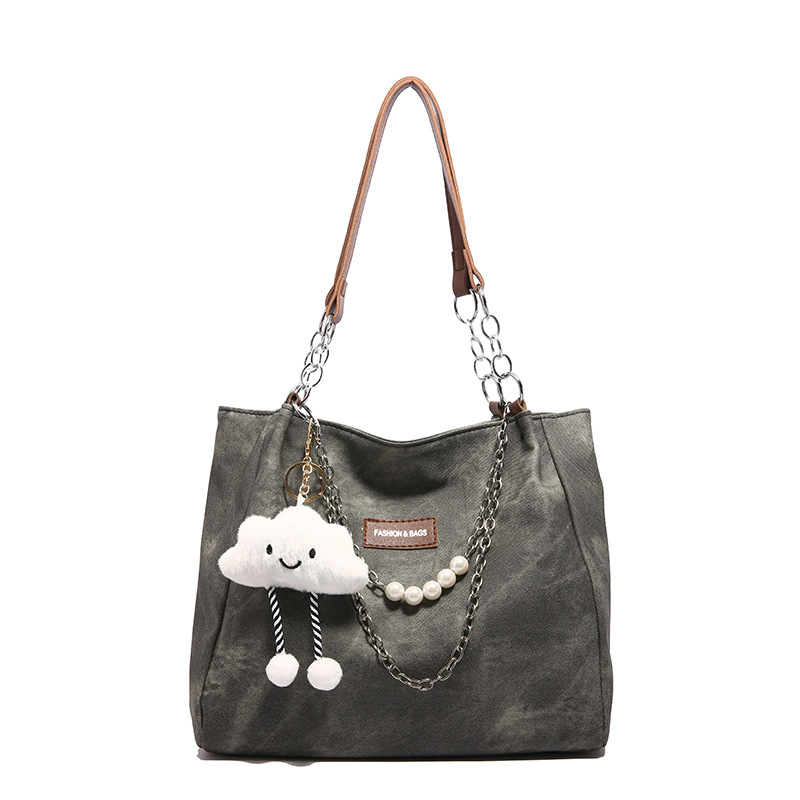 Capacidad de gran cadena de TOT 2024 nueva bolsa de moda de viaje de hombro de invierno para estudiantes universitarios superiores bolsa de clase