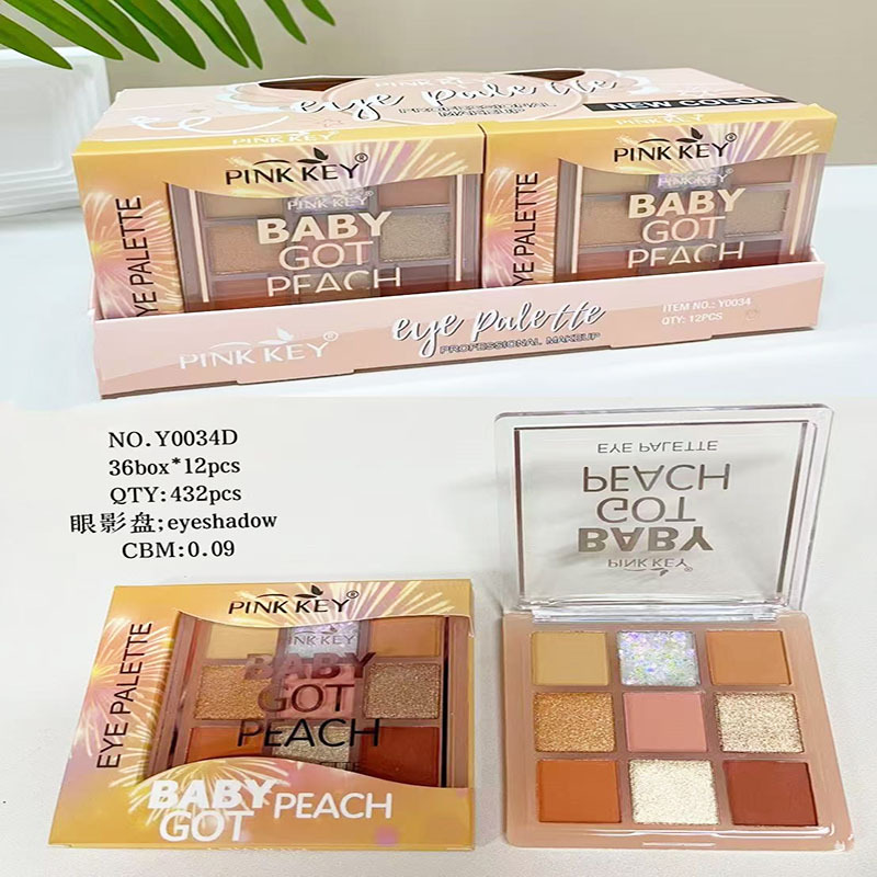 PINKKEY Nuevo comercio exterior transfronterizo 9 colores mate perlado blush alto brillo color tierra cebolla dorada polvo de maquillaje bandeja en stock