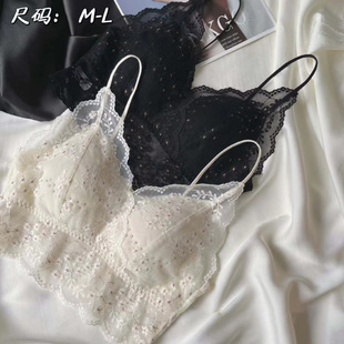 6252 High-grade Lace Beautiful Back Small Floral Wrapping Chest Sexy Breathable No Steel Ring Fixed Cup Thin Shoulder Strap Underwear Women