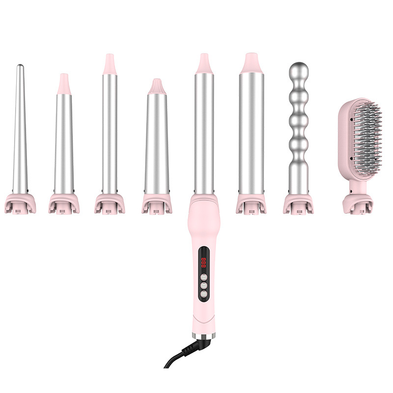 跨境新品卷发棒换管卷发棒多功能卷发器可拆卸陶瓷换头卷发棒厂家