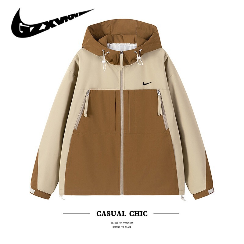 Cross-Border Men's Clothing 2026 Spring Jacket for Men and Couples, Color-Blocking Trendy Mountaineering Clothing, Outdoor Hiking Jacket for Women