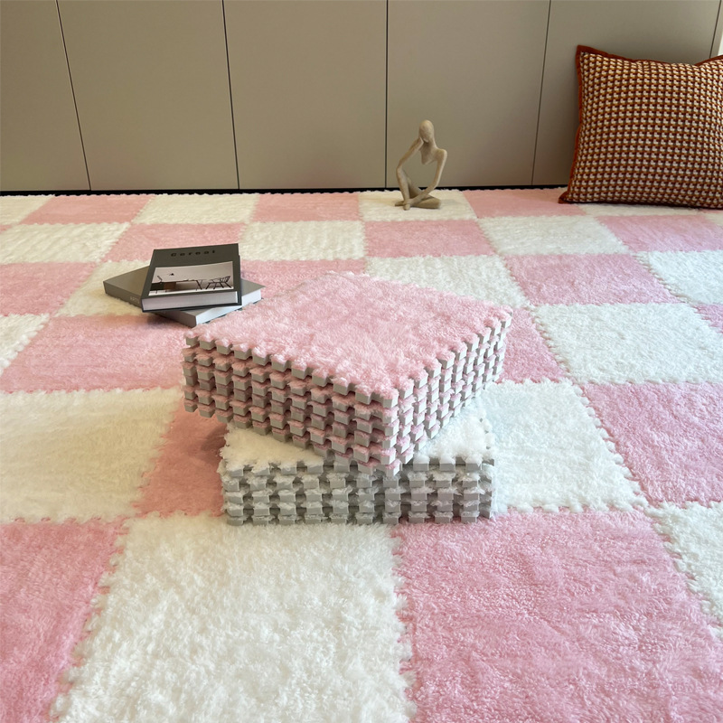 pile floor covering bedroom room fully covered bedside blanket children climbing splicing floor mat balcony bay window mat can be cut