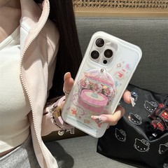 スイートガール回転式ダックスフントキティ磁気吸着式iPhone17/Apple16ProMax/15/14用スマホケース（女性向け）