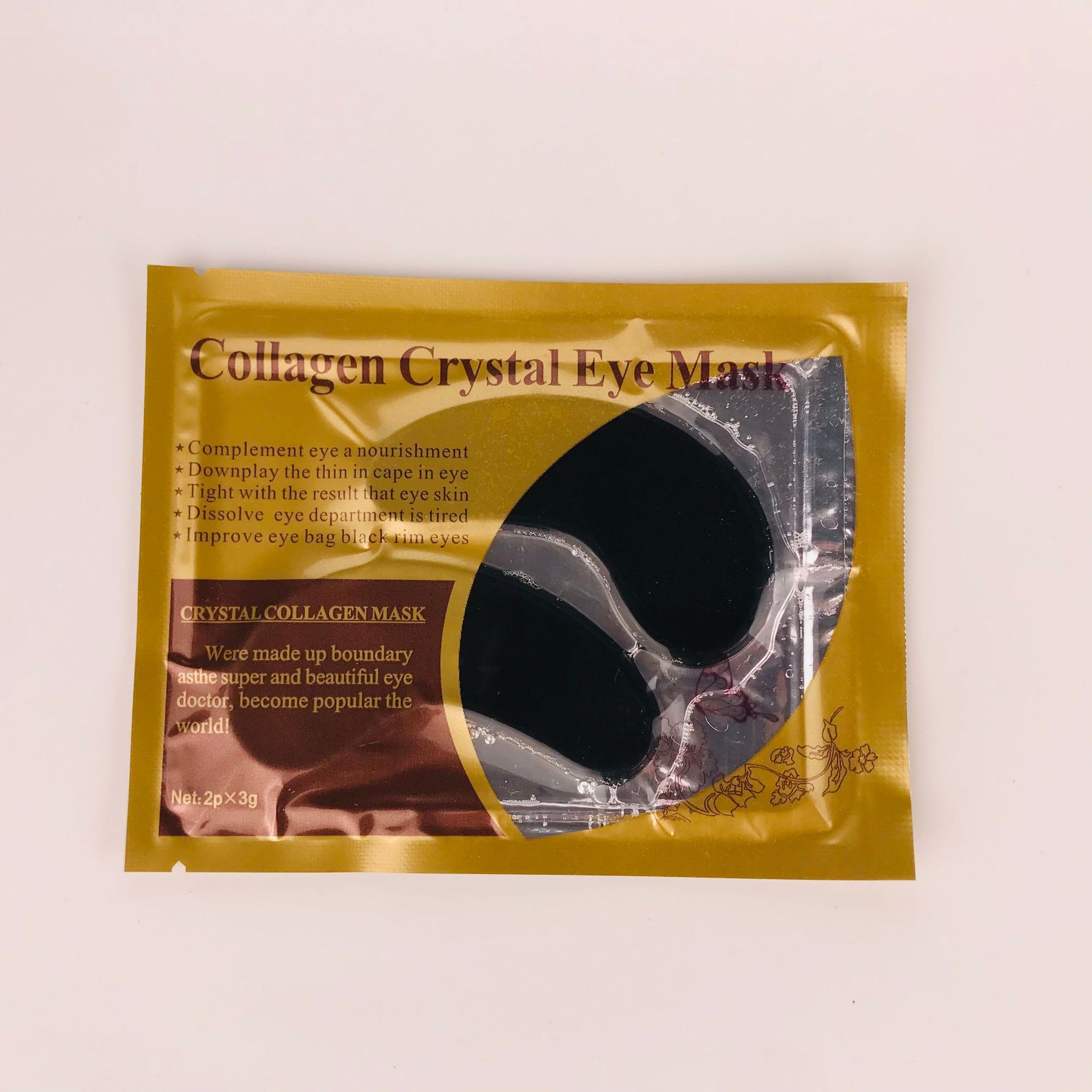 Cruz-frontera congelada-seca máscara de ojo de cristal de colágeno parche ojo bolsa parche máscara de ojo de algas hidrogel máscara de ojos hidrogel frío compresa