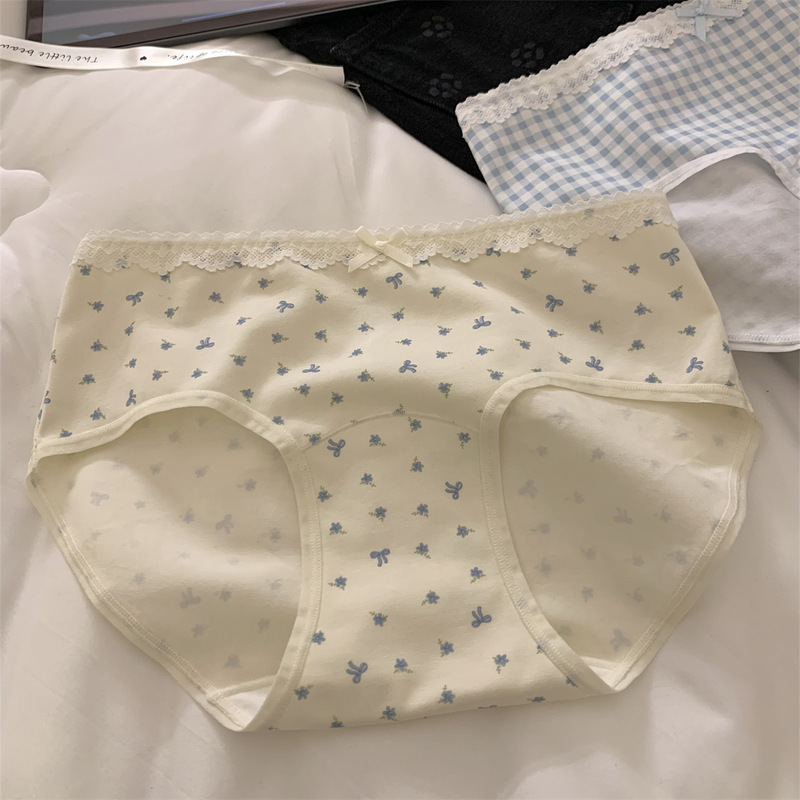 全裤10A抑菌女士纯棉内裤中腰包臀不夹臀短裤少女甜美短裤全棉裆|undefined