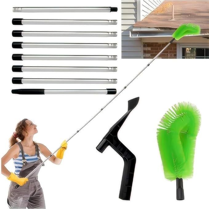 Amazon Eaves Pipe Gutter Cleaning Brush Groove Drainage Ditch Sewer Filter Brush Roof Fallen Leaves No Need to Climb High