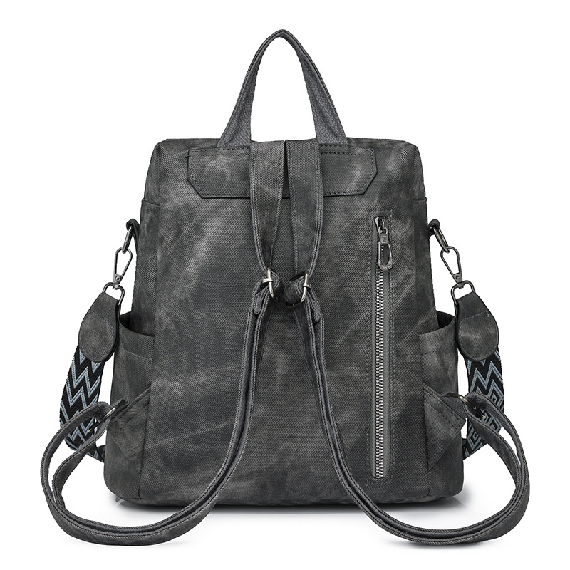 2024 nueva mochila de cuero suave para mujer de moda europea y americana de gran capacidad mochila de viaje de doble uso mochila escolar al por mayor