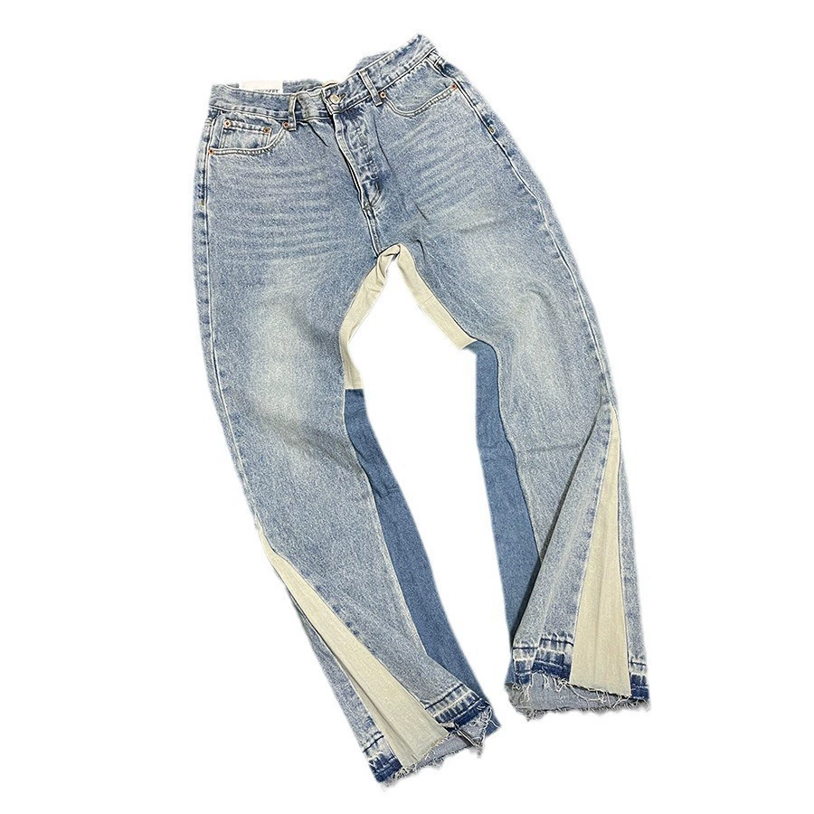 Denim брюки Gallery Dept. боковой кант-дизайн, старые заплатки, опт