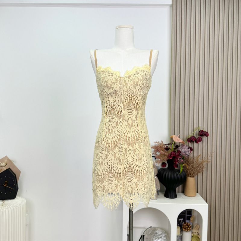 春水映梨花*刺繍レース気質シスター女性らしいエレガントな体型ドレス|undefined