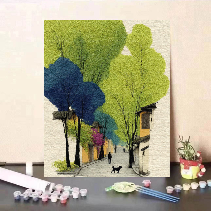 新款荷花数字油画diy手工填色治愈解压高颜值客厅装饰画送礼|undefined