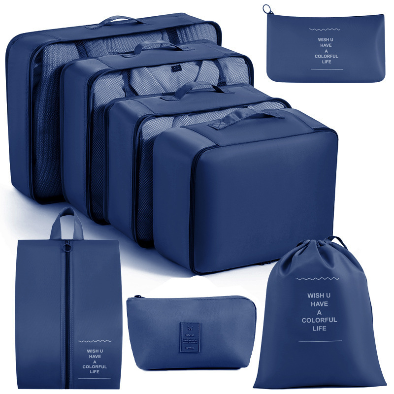 Juego de viaje de almacenamiento personalizado de seis a siete y nueve piezas de sarga catión bolsa de almacenamiento de tela Oxford bolsa de viaje de equipaje