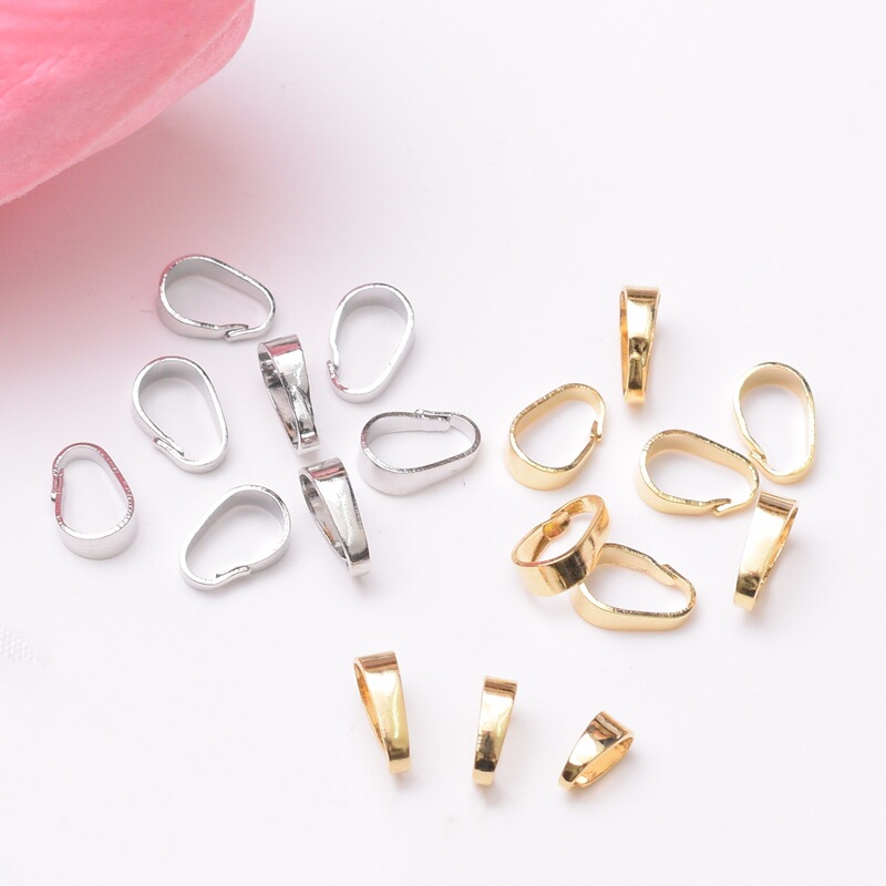 Gold color protection 18K melon seed buckle necklace buckle accessories DIY handmade semi-finished pendant buckle jewelry buckle jewelry material