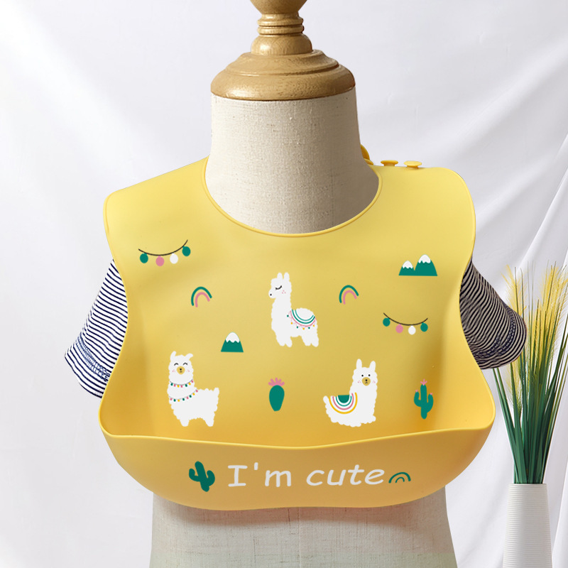 Baby bib waterproof bib children's eating silicone super soft food bib baby bib children's anti-dirty artifact