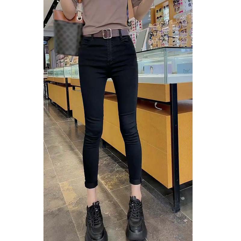 欧货加绒加厚牛仔裤女2025冬季新款胖mm梨形身材小个子直筒阔腿裤|undefined