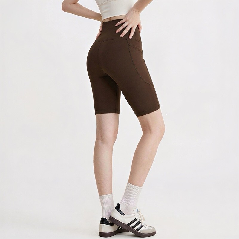 L&G Cloud Feel Sports Yoga Shorts with Pockets, Outdoor Fitness Five-Point Shorts, Summer Slimming Butt-Lifting Cycling Shorts