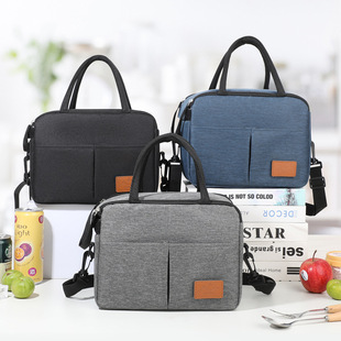 Cross-Border Popular Multifunctional Crossbody Lunch Bag Aluminum Foil Thickened Oxford Cloth Fresh-Keeping Ice Bag Portable Lunch Insulated Bag