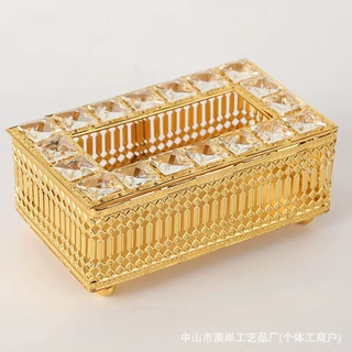 网红水晶纸巾盒创意家用客厅茶几桌面收纳翻盖抽纸盒高档现代简约