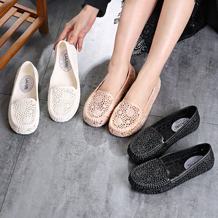 Spring New Casual Women's Shoes White Shoes Women's PVC Sandals Women's Nurses Hole Middle-aged and Elderly Mother Outdoor Shoes