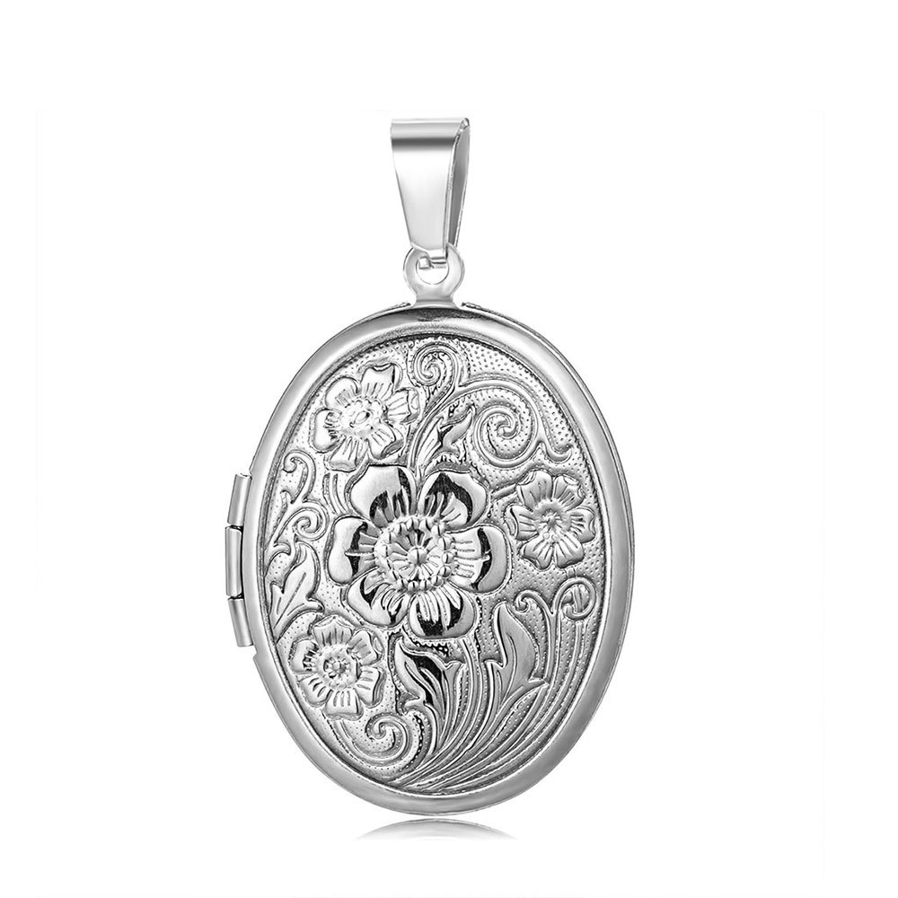 Colgante ovalado plateado tipo B