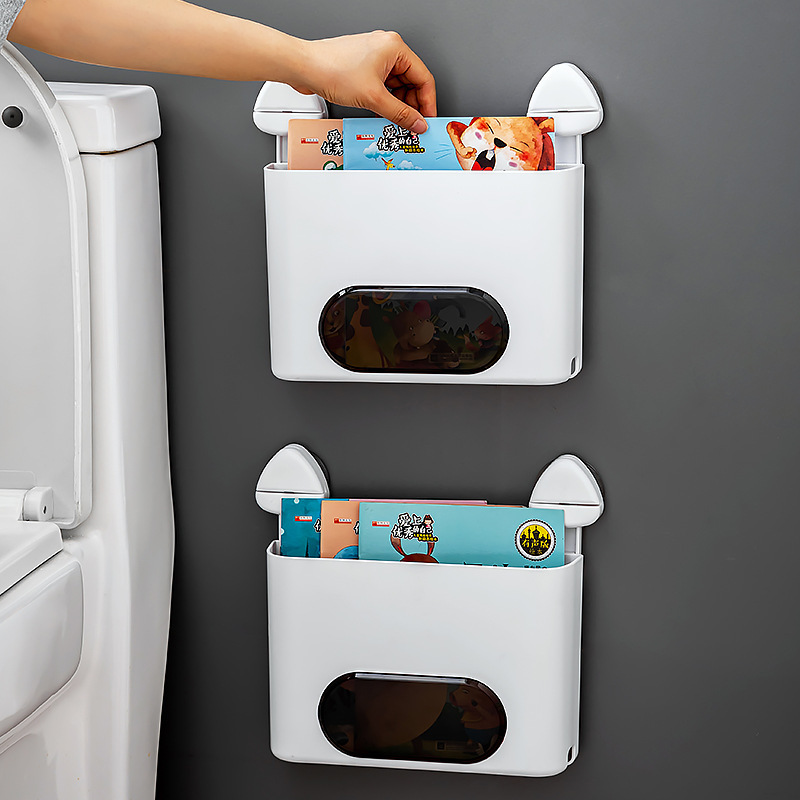 Toilet Bookshelf Without Punching Holes, Bathroom Bathroom Wall-Mounted Storage Rack, Wall Storage Box for Books, Wall-Mounted Storage Basket Toilet Bookshelf Without Punching Holes, Bathroom Bathroom Wall-Mounted Storage Rack, Wall Storage Box for Books, Wall-Mounted Storage Basket