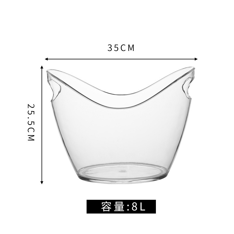 Barril de hielo acrílico de alto valor comercial barril de champán barril de plástico casero ktv barril de hielo pequeño barril de hielo