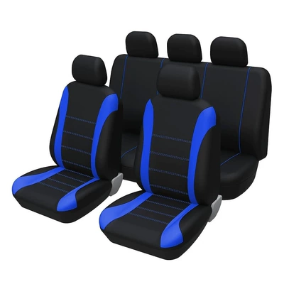 Universal seat cover — and Breathable Waistline-Style Car - waistline-five-seats-blue-general