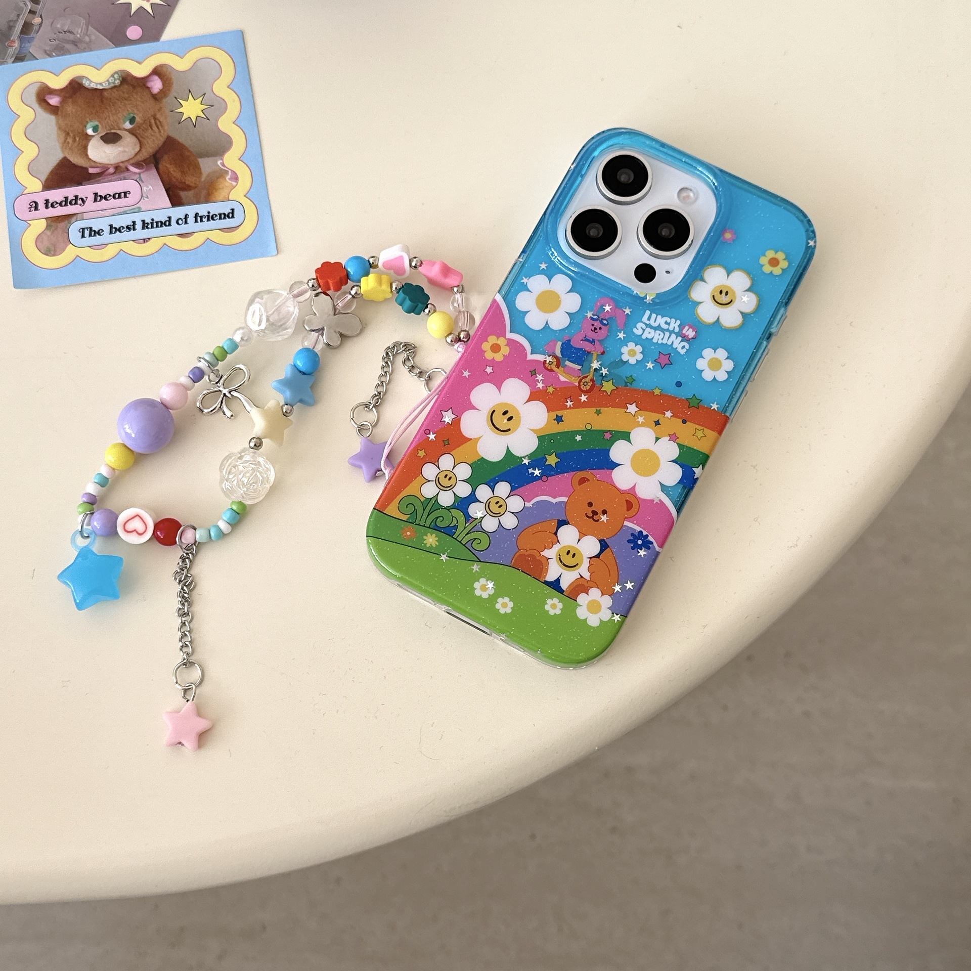 Dibujos animados flor oso para iPhone15/16 Apple 16ProMax femenino 14/13 celebridad de Internet 15Pro nuevo 14P