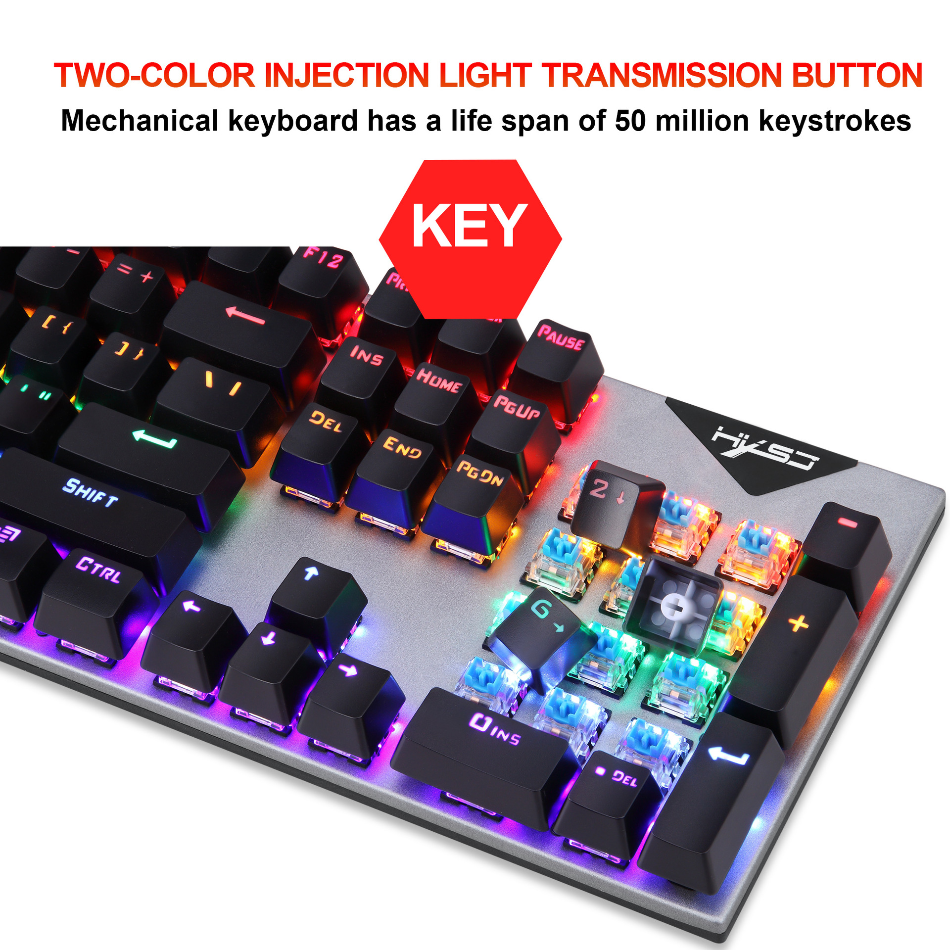 New 104 RGB illuminated mechanical keyboard colorful set seven key gaming mouse logo 5500dpi_voghion.com