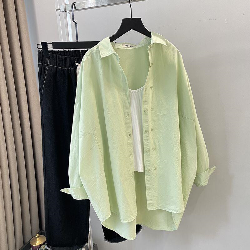 150kg Extra-Large Size Designer Niche Shirt for Women, Summer Loose Fit, Slimming Double-Breasted Unique Sun Protection Jacket