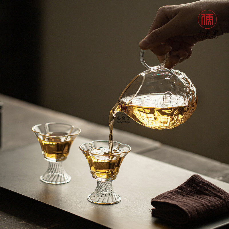 手工凝珠玻璃公道杯耐热玻璃茶海匀杯高端分茶器中式公杯茶道配件|undefined