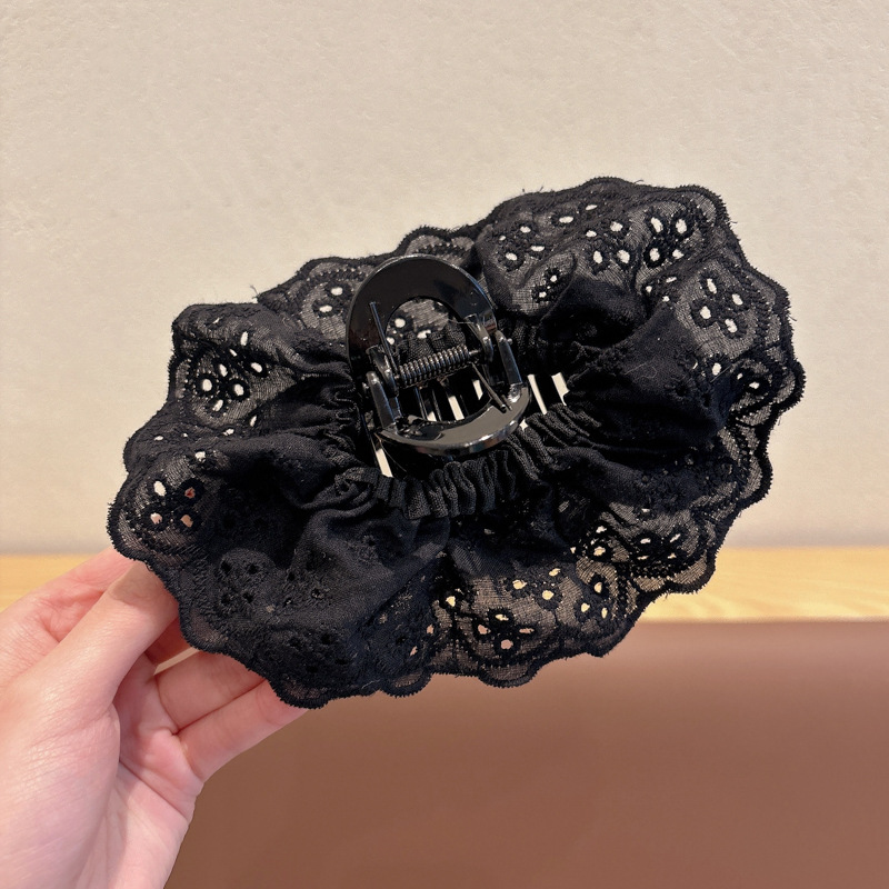 Tela de encaje dulce agarrador de encaje tierna sensación de atmósfera de chicas adornamiento de cabello de cabeza detrás de agarrador de cabello gran clip de cabello