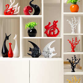 家居装饰品创意小摆件现代电视酒柜玄关客厅陶瓷简约办公室工艺品