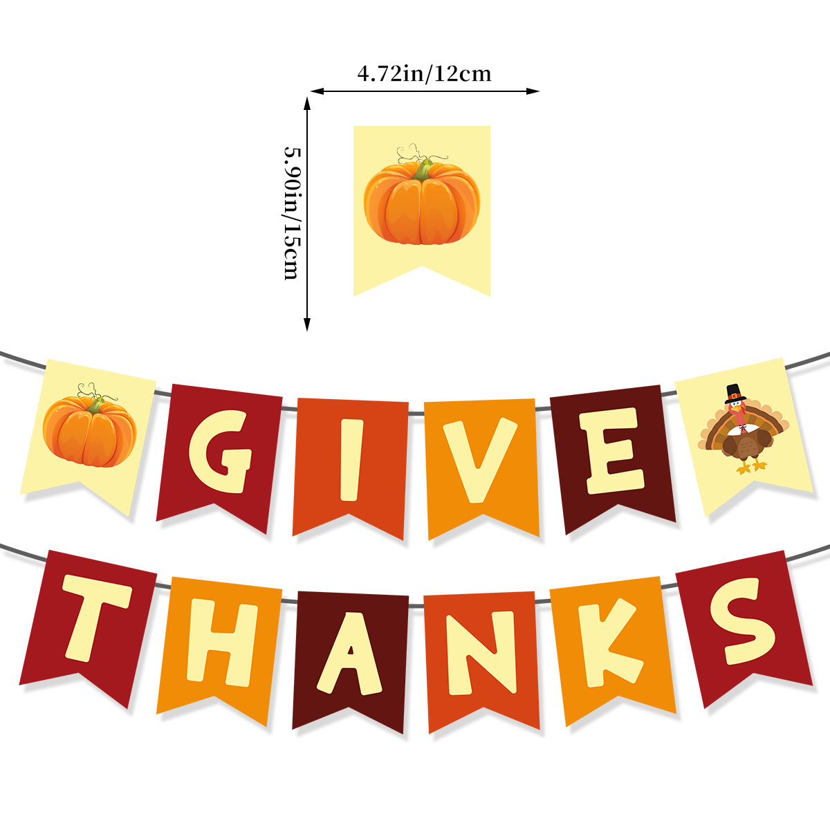 2025感恩节火鸡南瓜拉旗尺寸