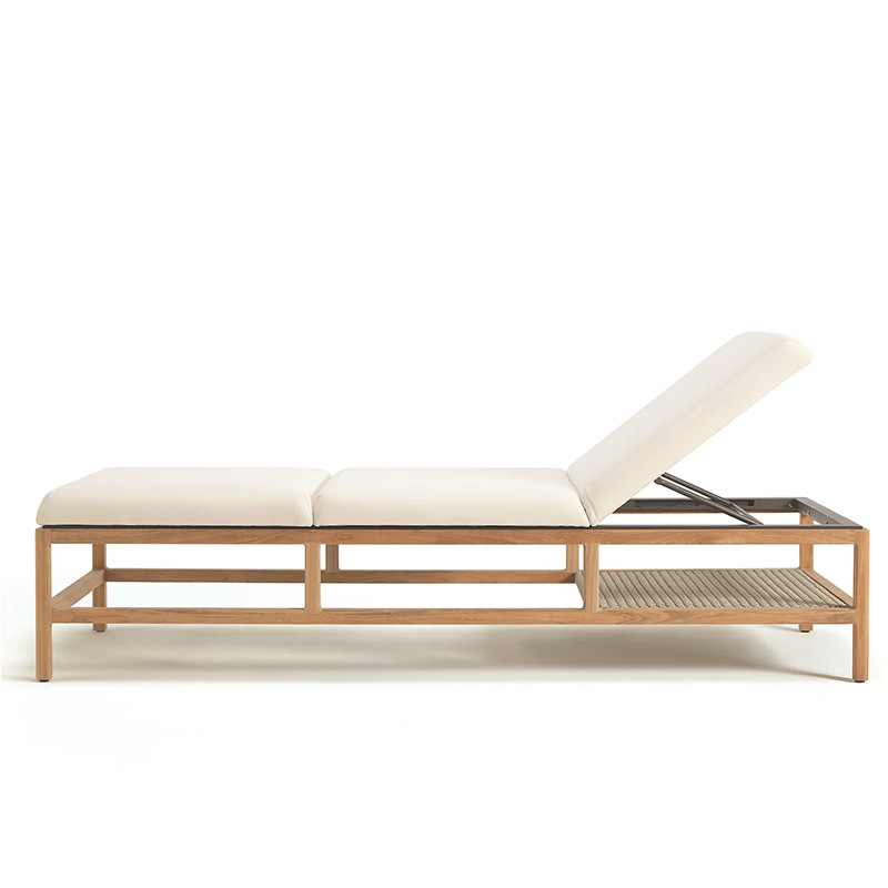 Cama de teca al aire libre patio villa piscina sillón jardín al aire libre alojamiento balcón arena impermeable madera maciza cama