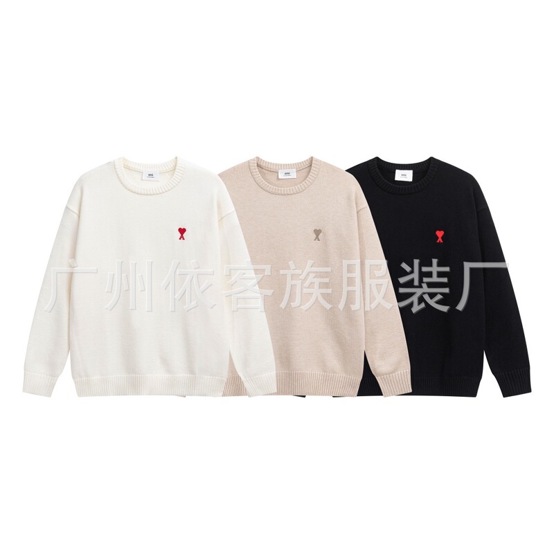 in stock 2022 Cross-border E-commerce Knitted Crewneck Men's and Women's Three-color Embroidered Crewneck Wool Knitwear in stock 2022 Cross-border E-commerce Knitted Crewneck Men's and Women's Three-color Embroidered Crewneck Wool Knitwear