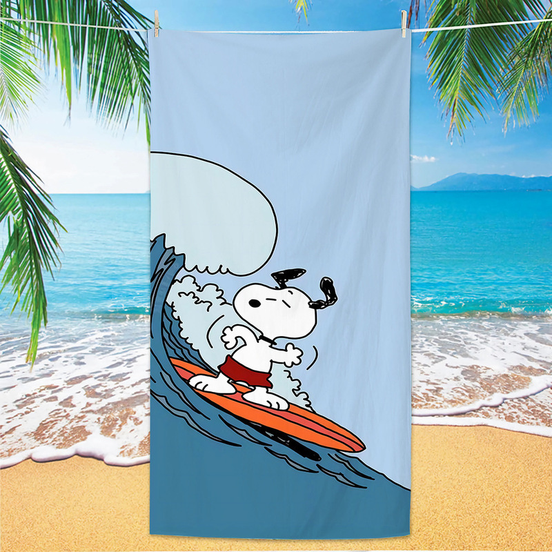 Cross-Border Popular Snoopy Microfiber Beach Towel Cartoon Children's A-Class Beach Bath Towel Summer Seaside Towel Cross-Border Popular Snoopy Microfiber Beach Towel Cartoon Children's A-Class Beach Bath Towel Summer Seaside Towel