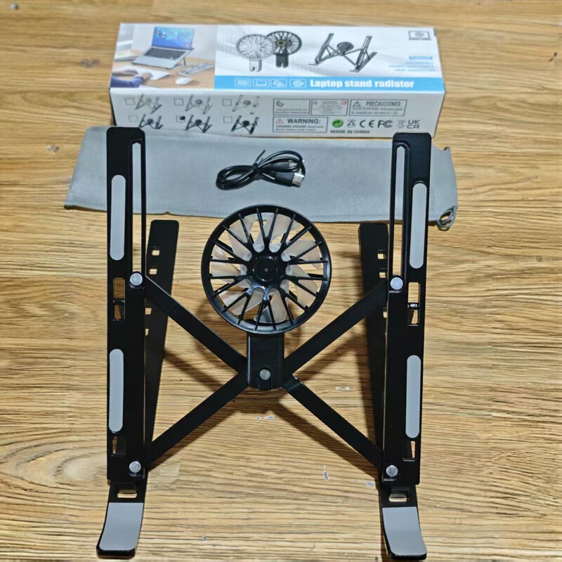 Aluminum Alloy Laptop Cooling Stand with Fan Portable Storage Lifting Bracket 18inch Computer Support Frame Gaming