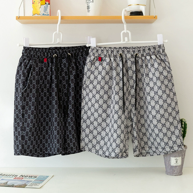 Летние шорты больших размеров, новые мужские модные модные повседневные клетчатые быстросохнущие пляжные брюки с тремя точками, брюки с пятью точками