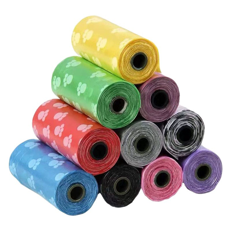 Мешок для мусора для домашних животных Мешок для сбора собачьих какашек с плоским ртом Печатный мешок для сбора собачьих какашек Разлагаемый утолщенный мешок для сбора какашек Зоотовары