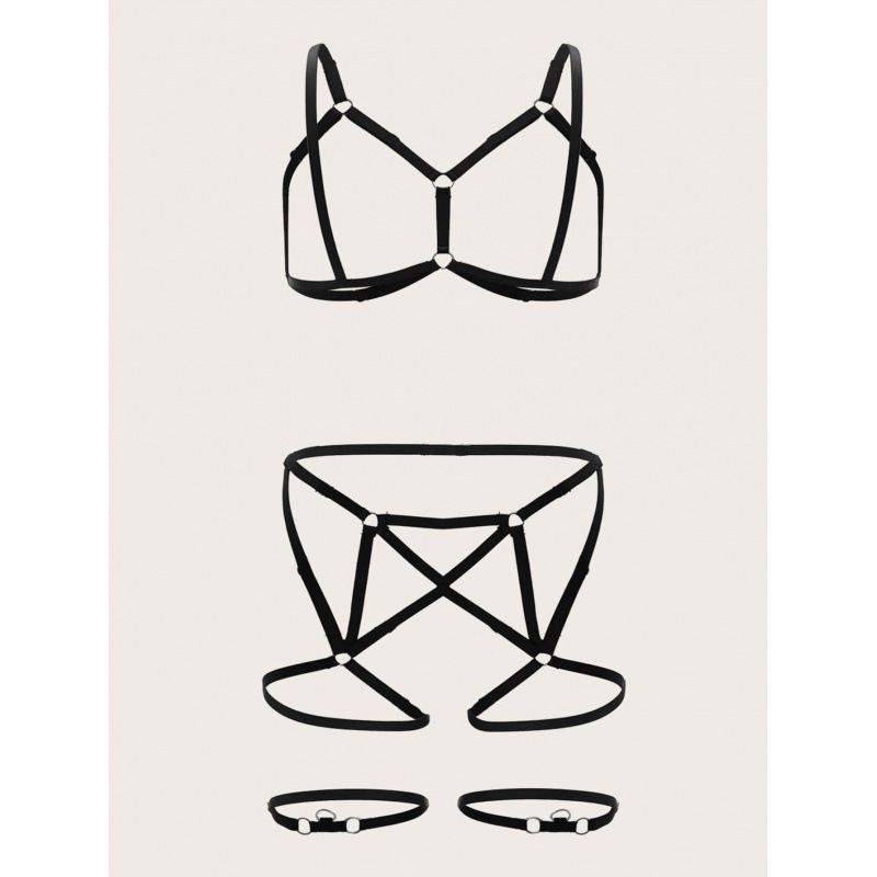 Sexy Lingerie Factory Direct Supply Strap Sm Style Lingerie Lace-Up Sexy Lingerie Bold Exposed Breast Lingerie Hollow