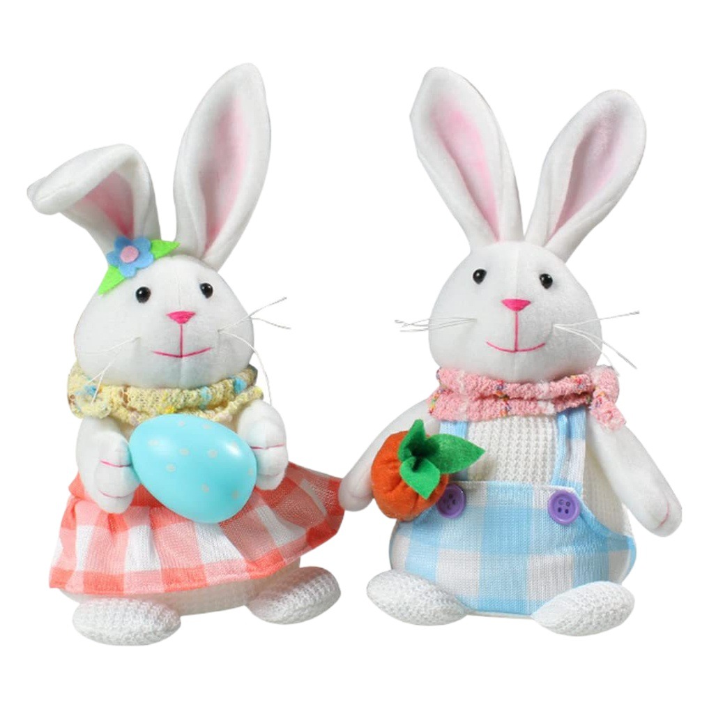 Nueva muñeca de Pascua transfronteriza de pie de conejo emisor de luz muñeca Linda decoración de conejo huevo de rábano