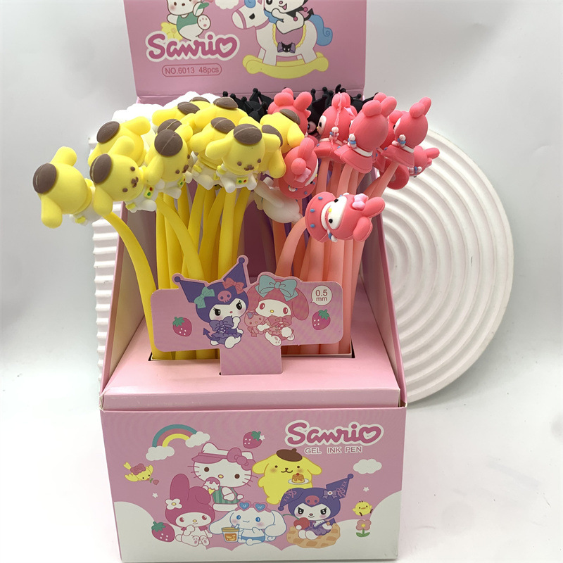 Comercio exterior Sanrio coolomi swing pen gran oreja perro melodía gel pluma de dibujos animados pluma de agua pequeño diablo pluma de descompresión