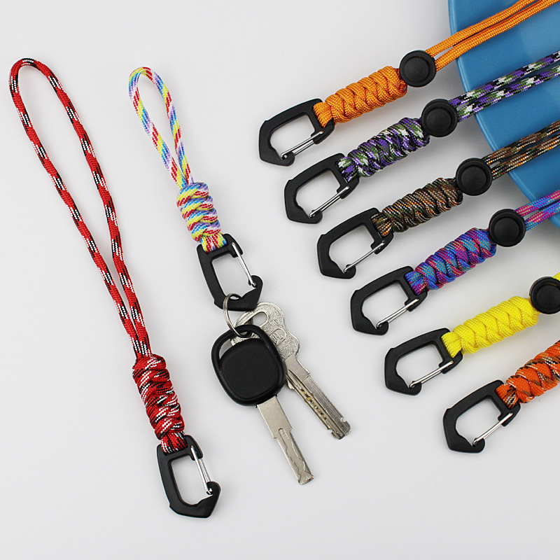 Cross-border new key neck rope multi-functional anti-lost wrist rope outdoor camping emergency umbrella rope woven knife pendant