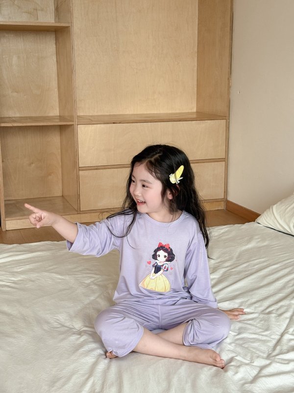 Youkesi 子供用モーダルパジャマ新しい子供用ホーム服セット夏の女の赤ちゃん空調服セット|undefined