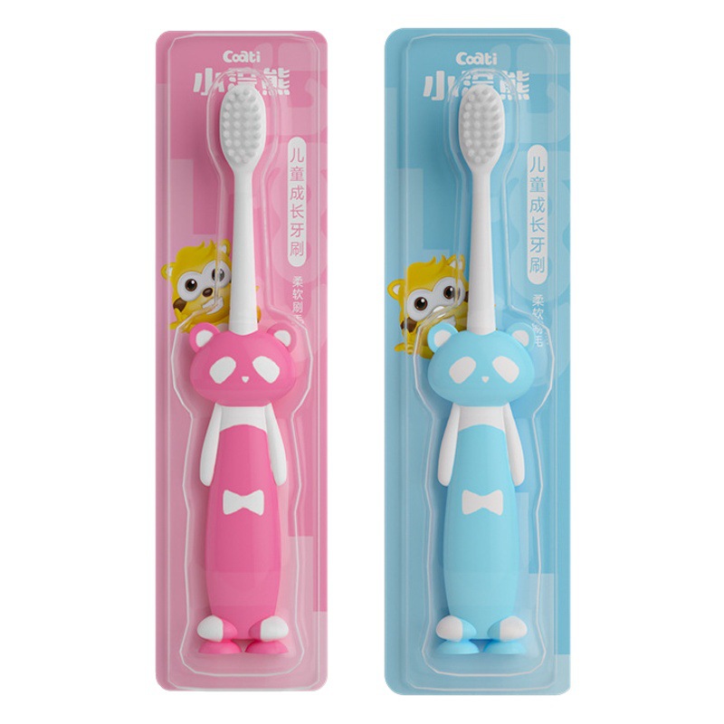 Little Raccoon children toothbrush Boys Girls cartoon soft fur baby kids small head oral cleaning supplies