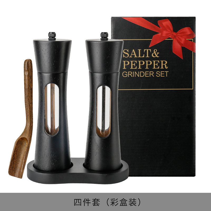 黑色相思木胡椒磨厨房多用调味瓶黑胡椒花椒佐料现磨瓶手动研磨器|undefined
