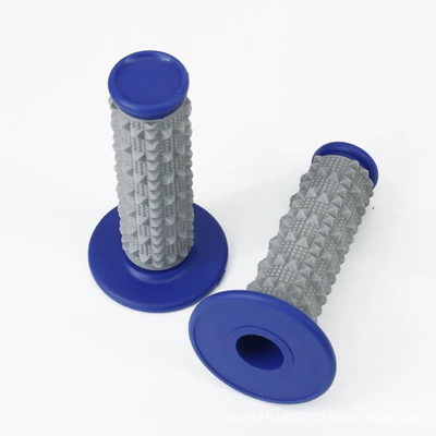 Motorcycle Handle Cover modified silicone large particle non-slip - large-particles-dark-blue-handle-set-a-pair