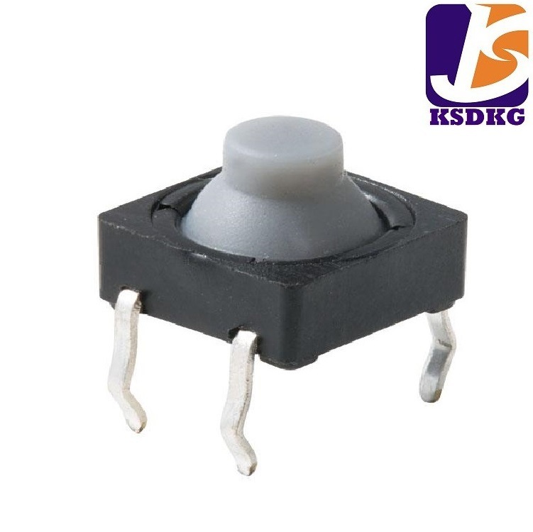 轻触开关无声硅胶软皮按钮铜脚四脚插脚电胶按键