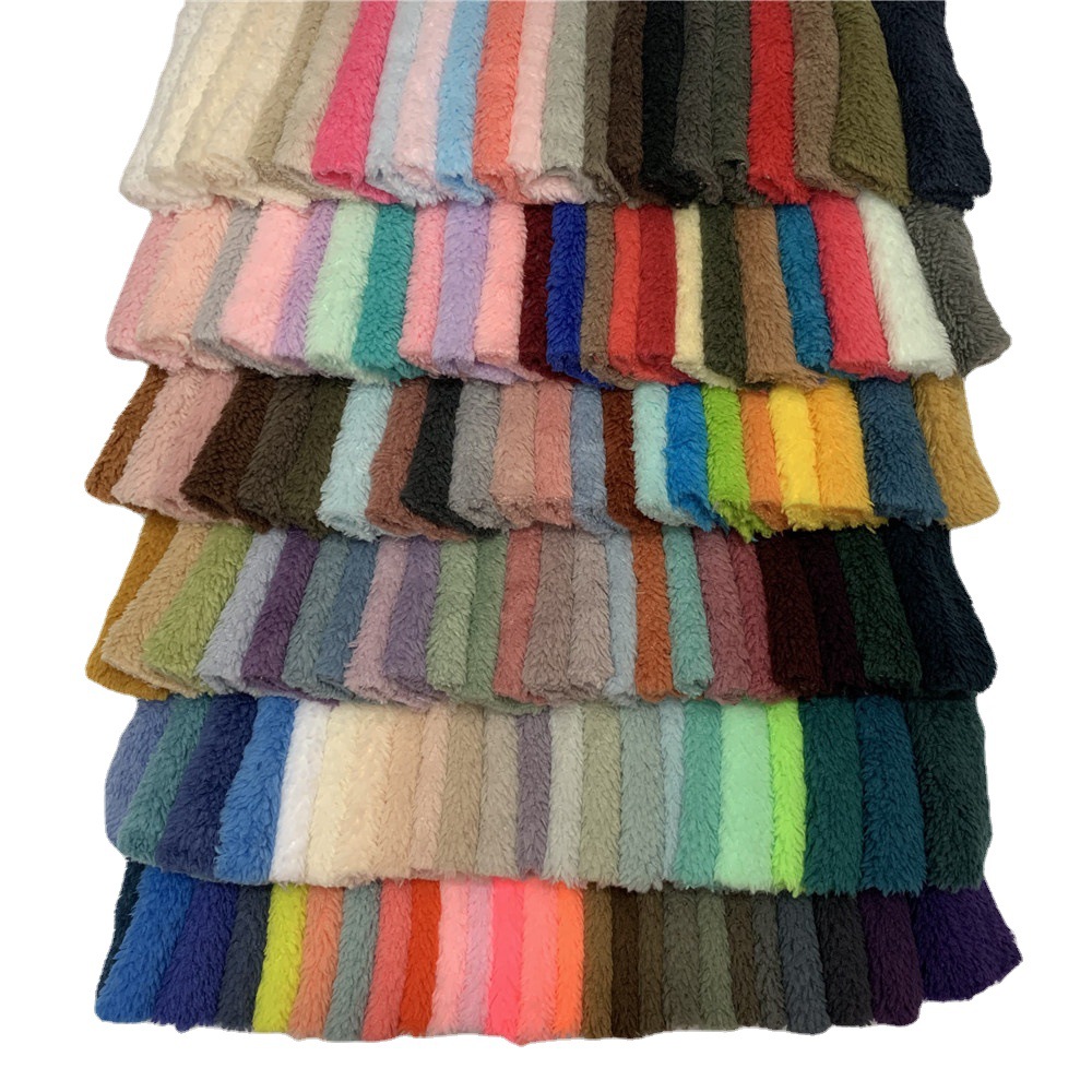 现货142色现货双面绒北极绒舒棉绒法兰绒睡衣童装靠枕家纺面料