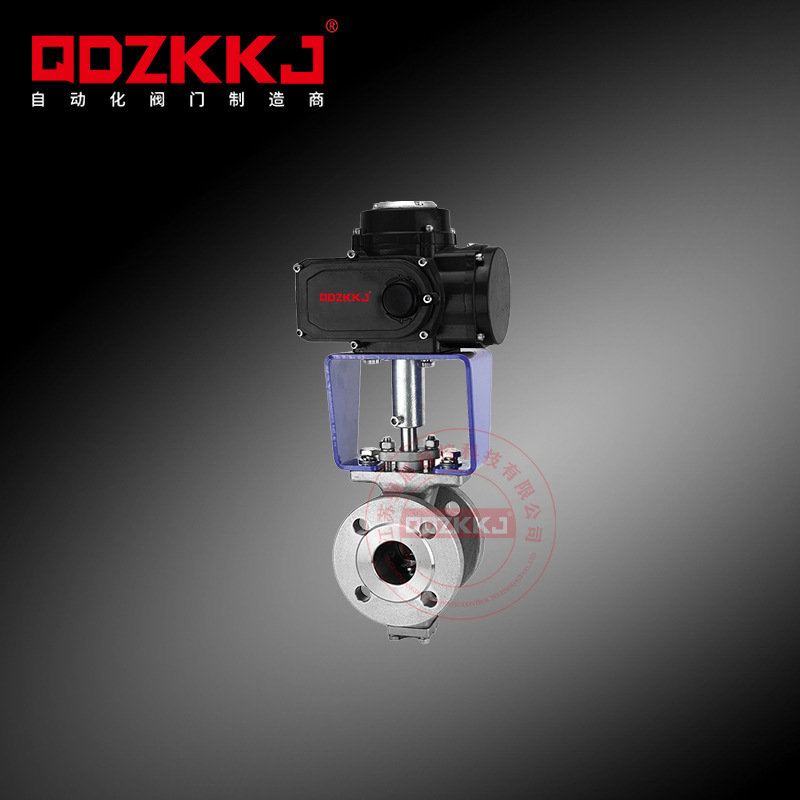 电动V型调节阀DN150法兰蒸汽水导热油颗粒高温比例开关球阀VQ947H